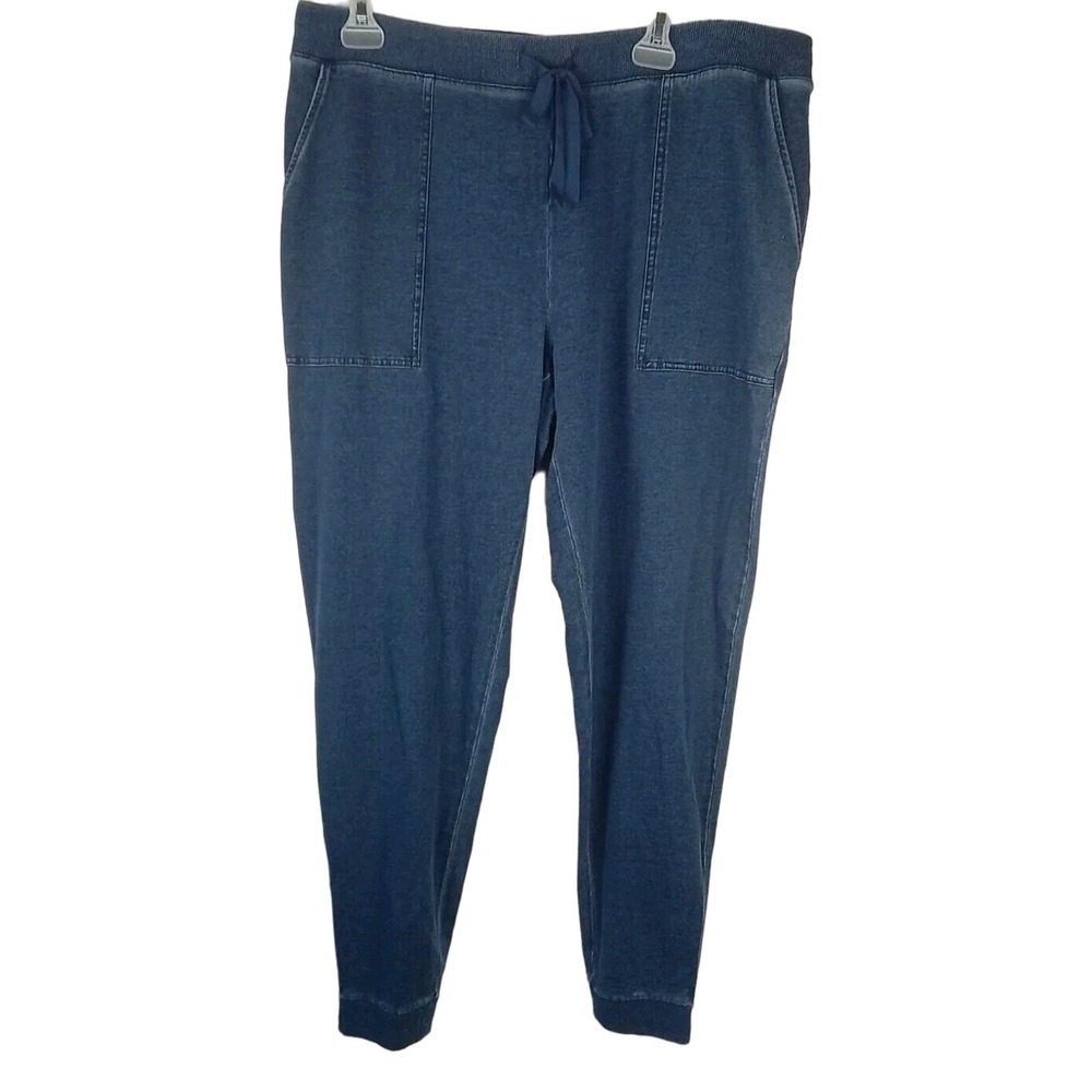Pure J Jill Indigo Joggers Women's M Tall Chambray Thin Sweatpants Pockets